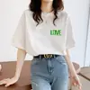 Nova coleção de verão: Camiseta feminina de algodão puro de manga curta, estilo coreano, corte solto, top versátil, gola redonda, perfeita para usar em camadas, moderna e estilosa