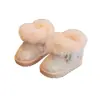 Botas de nieve para niña, forradas de polar, con adornos de pelo de conejo y lentejuelas, botas estilo princesa, nueva colección de invierno, zapatos de algodón para niño pequeño, zapatos para caminar para bebé y niño pequeño