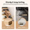 Escalera de escalada de madera para mascotas para perros pequeños y gatos, rampa para mascotas de ángulo bajo, escaleras ajustables para perros de interior