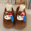 Invierno Nuevo Estilo Japonés Divertido Perro de Orejas Azules Lana de Cordero Exterior para Mujer Cálido Retro Zapatos de Algodón Mocasines Retro