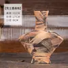 Vitrina expositora de florero de cerámica rústica texturizada de color marrón oscuro de Jingdezhen, adorno de cerámica estilo chino, recipiente para arreglos florales de mesa para casas de huéspedes y restaurantes