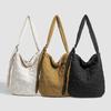 Bolsa Transversal Casual Feminina para Ombro para o Trabalho 2024 Outono e Inverno Nova Bolsa Tote Feminina de Algodão Acolchoado Nicho Grande Capacidade