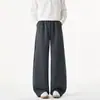 Pantalones deportivos blancos retro americanos para hombre, talla grande, marca de moda de alta calle, corte holgado, pantalones casuales de pierna ancha fluidos
