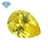 Gema Huagang en forma de pera, n.° 20, corindón amarillo, piedra desnuda, cara de gota, corindón sintético, topacio, piedra principal con incrustaciones