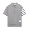 Camisa Polo Casual de Verano 2026 Nuevo Estilo Tb Onda de Agua Solapa Manga Corta Papel de Color Cuatro Rayas para Hombres y Mujeres