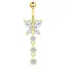 Set de 5 piezas de acero inoxidable transfronterizo para ombligo, moño simple incrustado con circonita, corazón de melocotón, joyería sexy para piercing, venta al por mayor