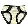 Ins estilo francês ~ cetim cílios renda cueca meninas seda textura amora seda virilha sexy respirável cintura média