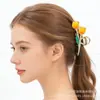Nuevo Pasador de Flores de Amazon, Pinza de Garra de Tulipán de Alta Gama y Exquisita, Pinza de Tiburón de Girasol Estilo Coreano, Accesorio Grande para el Cabello