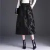 Moderna falda midi con estampado floral jacquard para mujer, nueva colección otoño 2026, de cintura alta, estiliza, elegante y juvenil
