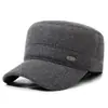 Estilo Nuevo Otoño e Invierno Sombrero de Ala Corta de Copa Plana para Hombres de Mediana Edad y Mayores Sombrero de Algodón Cálido para Exteriores Gorra de Béisbol Casual a Prueba de Frío con Protección para los Oídos