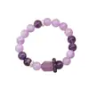 Pulsera de Jade Púrpura Lavanda Natural Amatista Forma Irregular, Pulsera de Círculo Único que Mejora el Ambiente con un Sentido de Nueve Elementos de Fuego Púrpura, Mayoreo