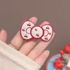 Pasador de Pelo con Lazo de Lunares Rojos Clips Laterales Pinza para el Pelo de Cuadros de Manzana Clips Laterales Accesorios para el Cabello de Estudiante Tocado para Mujer