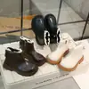 Botines Cortos para Niñas con Adorno de Encaje Botas de Princesa 2026 Primavera/Otoño Nuevos Botines de Cuero Antideslizantes Estilosos Botas Individuales para Niños Medianos y Mayores