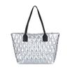Bolsa de mão de grande capacidade da moda feminina 2024 nova bolsa de ombro de luxo leve texturizada simples bolsa de viagem rômbica