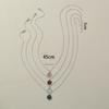 Joyería Simple Transfronteriza Europea y Americana Nicho de Color Imitación Piedra Natural Racimo de Cristal Cadena de Clavícula Versátil Set de 4 piezas