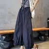 Calça Casual Solta com Barra Franzida, Proteção contra Mosquitos, Renda, Comprimento Nove Pontos, nas Cores Amarelo e Azul Marinho, para Tamanhos Petite, Coleção Primavera/Verão 2026