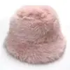 Comércio Exterior Chapéu de Pelúcia Rosa Feito Sob Medida Mostrando o Rosto, Pequeno Chapéu de Pescador Espesso Quente para Outono e Inverno Estilo Japonês Circunferência da Cabeça Grande Chapéu à Prova de Frio