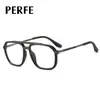 97781 Marco de gafas de doble puente trend europeo y americano para hombre marco de gafas moderno marco de gafas de miopía negro al por mayor