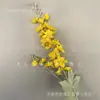 Flor artificial amarilla material para flores de boda phalaenopsis amarilla lirio amarillo hortensia rosa ventana suave