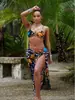 2025 Roupa de Banho Feminina Europeia e Americana Transfronteiriça Estampada Multicolorida Cortada Biquíni Dachangsha