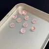 6mm Fundo Arredondado Ponta Cor Banho Gelo Coroa Cortada Cor Série Macaron Coroa Cortada Pode DIY Cravejado Brincos de Tarraxa