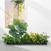 Combinación de paisajismo con plantas verdes artificiales, jardineras, maceteros, decoraciones de flores artificiales, decoración de paisaje con plantas artificiales para escaparates de centros comerciales, interior y exterior
