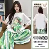 Pijama de Venta Caliente de Fábrica Original con Almohadillas en el Pecho para Mujer, Mangas Cortas y Pantalones Largos, Ropa de Casa de Verano, Conjunto de Algodón Nube para Usar Fuera