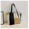 Bolso Tote de Gran Capacidad con Color Combinado para Mujer 2024 Nuevo Otoño Retro Bolso de Hombro de Gran Capacidad Bolso de Axila