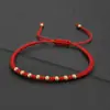 Pulsera Trenzada Dorada con Cuentas Rojas Nuevas Transfronteriza, Pulsera Ajustable de Cuentas del Año Zodiacal, Pulsera de Cuentas Sueltas para Pareja al por Mayor