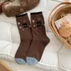 Nuevos Calcetines Originales Pintados a Mano de Gato Otoño e Invierno Estilo Japonés Versátil Cálidos de Media Pantorrilla Venta al por Mayor Calcetines Suaves Coreanos para Mujer