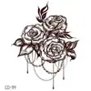 Adesivos de Tatuagem para Costas da Mão Mandala com Padrões Retrô, Adesivos de Tatuagem Florais Exóticos da Moda