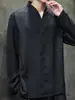 Camiseta casual de manga larga holgada con cuello en V, talla grande, Hanfu estilo chino, top de jacquard para primavera/otoño, colección 2026, talla grande