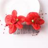 Accesorios para el cabello coreanos originales para niños peine clásico lindo de flor peines de tela con cuentas de colores tocado de novia al por mayor