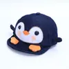 Novo Boné de Baseball Macio para Bebê de Comércio Exterior, Chapéu de Sol de Pinguim Fofo em Desenho Animado, Boné de Baseball Jeans Super Adorável para Crianças