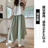 Culottes Yamamoto Azul Cielo para Mujer Verano 2024 Cintura Alta Adelgazantes Estilo Costuras Vestido Largo Casual Pantalones Casuales Pequeños Holgados de Pierna Ancha