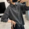Camisa de Cuadros Holgada Estilo Coreano para Mujer Manga Larga Solapa Casual Versátil Top de Algodón Ropa Exterior Ajuste Relajado H092119