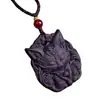 Collar Tradicional de Cuentas de Incienso para Mujer, Una Pieza con Colgante Tallado de Zorro y Etiqueta de Incienso, Adecuado para Reventa