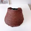 Sombrero de Rafia de Ala Abierto para Mujer, Sombrero de Paja con Protección Solar para Salidas de Verano a la Playa, Sombrero de Sol Versátil y Casual para Viajes, Moderno