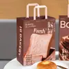 Bolsas de Tote para Pan de Moda, Bolsas Impresas para Empaque de Tostadas, Bolsas para Llevar de Panadería, Bolsas de Papel Kraft para Uso Comercial