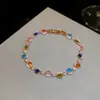 Pulsera geométrica redonda de circón chapada en oro real para mujer, de lujo ligero, alta gama, versátil, elegante y exquisita joyería