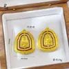 Colgante Dainichi Nyorai Incrustado de Diamantes, Artesanía Antigua en Oro Arena, Patrón de Estatua de Buda Giratorio, Chapado en Oro Cobre, Unisex, Estilo Tendencia Nacional, Retro