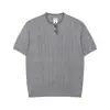 Camiseta casual de verano nueva para hombre, corte slim, de alta gama, con escote decorativo y diseño de punto trenzado, top de mujer de moda