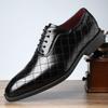Amazon Aliexpress Venda Quente Transfronteiriça Masculina Brilhante Bico Fino Estilo Britânico Cadarço Casual de Negócios Sapatos de Couro 26022