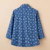 Camisa larga para mulheres de meia-idade e idosas, fina para primavera e verão, manga longa, top cardigan para mãe, roupas de senhora