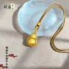 Versão Alta Pingente de Cabacinha Zircônia Escovada Colar de Corda Trançada Giratório Novo para Mulheres Moda Chinoiserie Corrente para Suéter