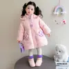 Jaqueta de Penas para Meninas Inverno Crianças Jaqueta Média Engrossada Penas de Pato Branco Jaqueta com Capuz para Crianças Outwear de Algodão de Inverno para Bebê Menina