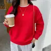 Suéter de punto de cuello redondo nuevo estilo coreano para otoño e invierno, suéter de punto liso retro holgado estilo perezoso para mujer, suéter suave y pegajoso para todo tipo de ocasiones para mujer