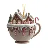 Colgante de Taza de Casa de Jengibre Navideña Nueva Transfronterizo, 4 Estilos Mixtos Adorno Colgante de Árbol de Navidad de Acrílico
