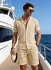 2026 Conjunto de Camisa de Lino de Manga Corta de Amazon Camisa de Cardigan Casual Holgada de Verano de Algodón y Lino en Stock