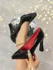 Zapatos de Plataforma de Tacón Alto Impermeables Transfronterizos de Comercio Exterior Europeos y Americanos para Mujer, Elegantes Zapatos de Salón de Charol con Tacón Grueso Estilo Nuevo Primavera Barbie